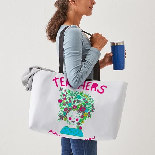 CafePress Back To School Teacher Garden Lover T Shirt 24"x13" Large Weekender Tote4