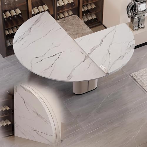 Rallonge de table ronde pliable en bois avec charnières robustes - 2