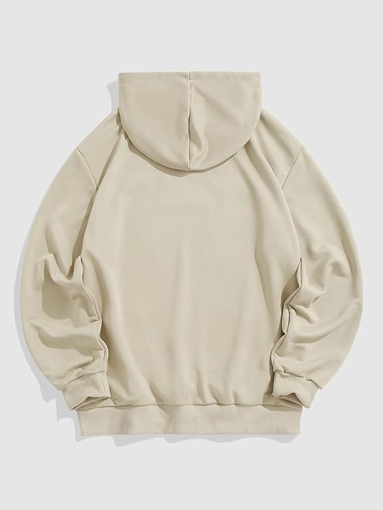 ZAFUL Men's Hooded Sweatshirt Graphic Colorblock Two Tone Fleece Lined Pullover Thermal Hoodie (PARIS2-Light Coffee, L)2