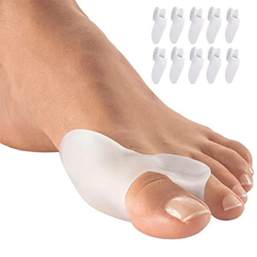 Corrector de juanetes Hallux Valgus [10 unidades] Talla única - separador de dedos de gel suave. Fácil uso, mejora inmediata. Ideal para el uso diario. Válido para ambos pies