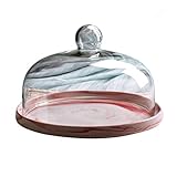 ZEELYDE Mikrowellenabdeckhaube/Mikrowellen Abdeckung/Fliegenhaube, Server, Keramikplatte mit Marmorstruktur, Hochzeit, Obst, Snacks, Verkostungstablett, Glas, staubdicht, Konservierungsabdeckung,