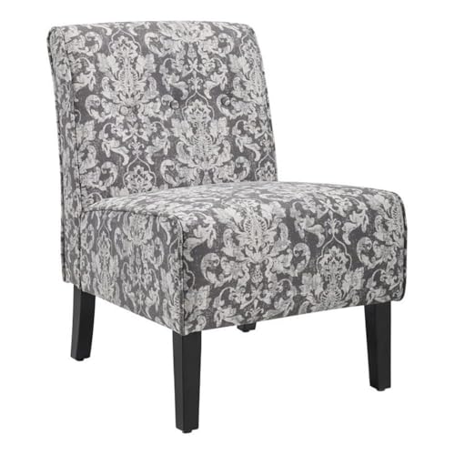 Sillón con tapizado floral gris moderno