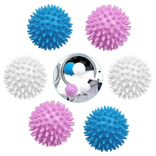 LAIYORA Lot de 6 balles de séchage réutilisables pour sèche-linge et machine à laver - Remplacement d'adoucissant, anti-enchevêtrement, séchage plus...