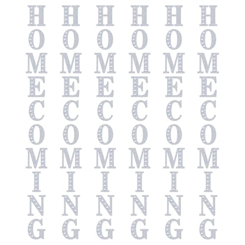 Poola Voidra 6 Sets 2 Inch Homecoming Mum Supplies Rhinestone Stickers Sheet Silver Glitter Self Adhesive Homecoming Rhinestone Decorative Sticker for Book Car Decoration DIY Crafts Mum Supplies Gifts