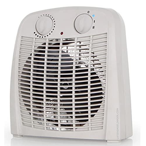 Calefactor 2000W. Selector rotativo de 3 posiciones. Modo ventilador. Dos niveles de calor: 1000W y 2000W. Apto para baño IP 21.