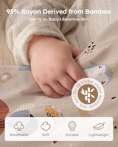 Image of Yoofoss Rayon Made from Bamboo Baby Sleep Sack 0-6 Months 1.0 Tog Baby Wearable Blanket, Super Soft Infant Toddler Sleeping Sack 2-Way Zipper