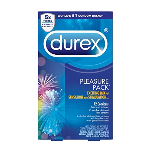 Durex Pleasure Pack Condom, 12 ct (Pack of 3)