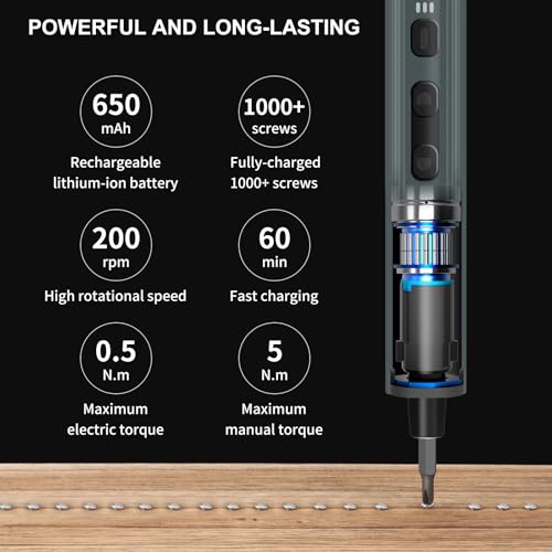 Image of STREBITO 155 in 1 Electric Screwdriver Set, Small Electric Screwdriver Cordless with 140 S2 Magnetic Bits, Electronic Power Screwdriver Repair Tool Kit for RC, Computer, PC Building, Laptop