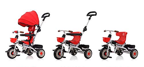 Moolo Baby Trikes With Parent Handle, Rain Cover Kids Children Toddler Tricycle Ride On 3 Wheels Bike Canopy Foldable Foot Pedal Multi-Function Maximum (Color : Green) #TOP2