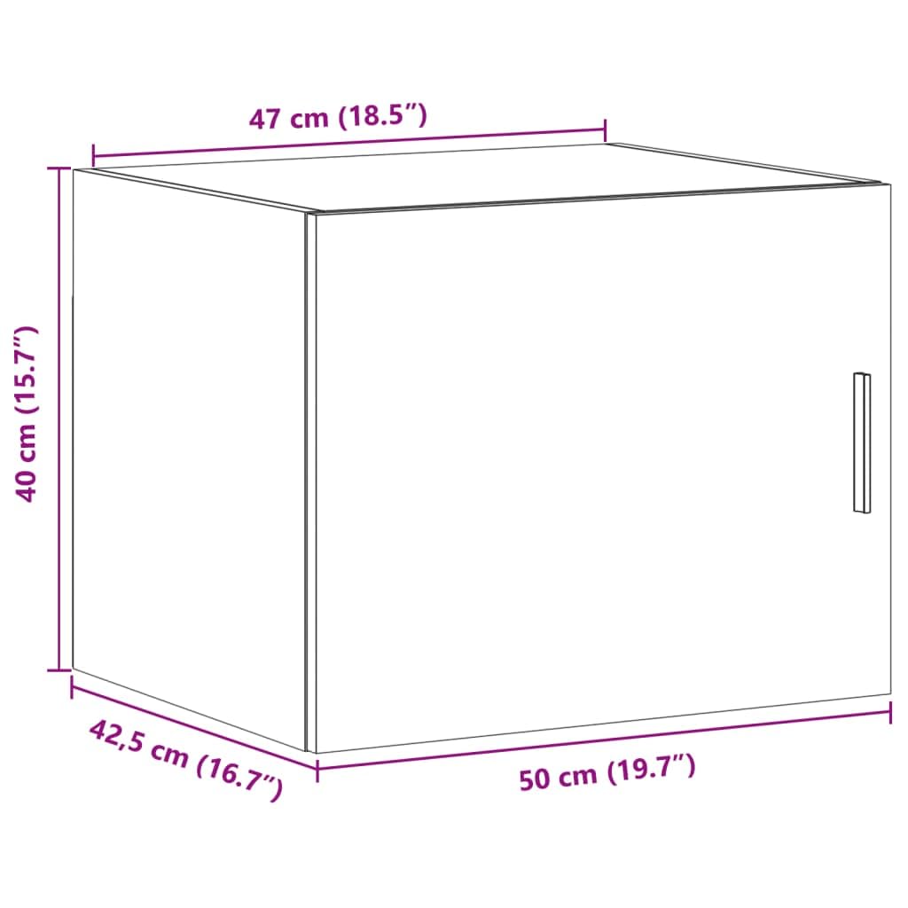 vidaXL Armario de Pared Madera de ingeniería Blanco 50x42,5x40 cm, Armario de Almacenamiento, Armario de Pared Colgante, Armario de Almacenamiento Flotante