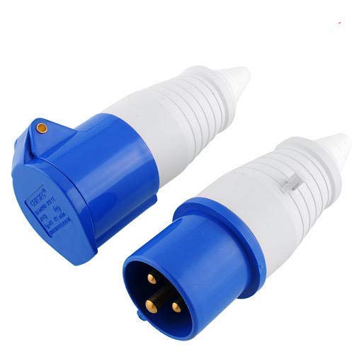 Tool Zone ® Industrial 32 Amp 3pin | 220-240V IP44 Rated |External use | Heavy Duty - Blue (Plug & Socket)