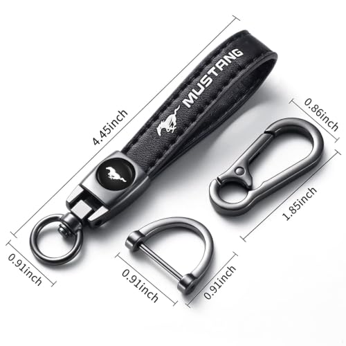 Image of YUIQIEUY Genuine Leather Car Keychain Key Chains Ring Accessories for Man and Woman Family Present Black