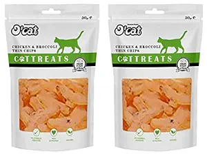 OCat Chicken and Broccoli Thin Chips 50 GMS Pack of 2