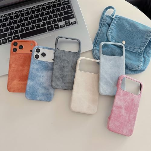 Coque iPhone 17 Pro antidérapante bleu en tissu denim - 2