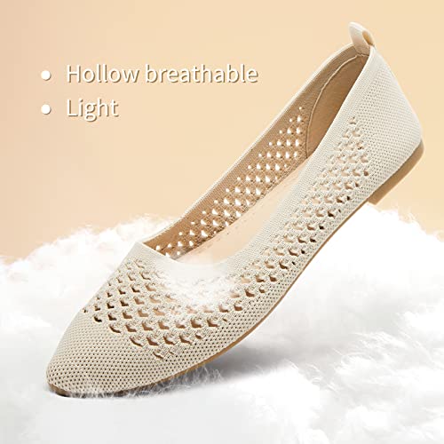 hash bubbie Women's Mesh Flats Shoes Ballet Dress Shoes Beige US6 by hash bubbie - Used condition - Image 4