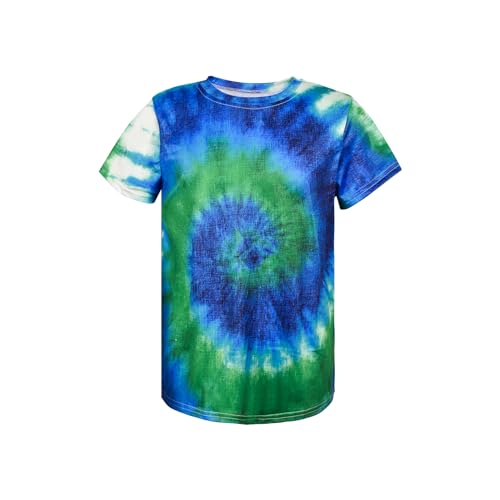 Image of Boys Tie Dye Shirts 3-12 Years Hippies Crewneck Kids Short Sleeve Tee