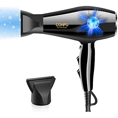 Hair Dryer, 2300W Professional Powerful Hairdryer, AC Motor Ionic Blow Dryer with Adjustable 2 Speed, 3 Heat Settings, 5 Mins Fast Drying,with 2 Concentrator, for Women&Men—CONFU Cover