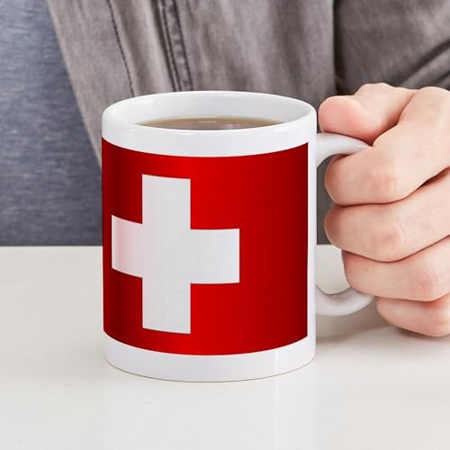 Taza de cerámica CafePress 11 oz con bandera Suiza miniatura 4
