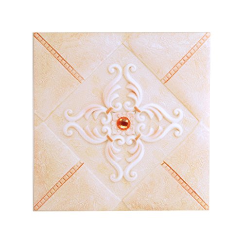 Yosooo 3D Brick Wall Panels Peel and Stick,Self Adhesive PVC Tile Floor Wall Stickers for Bedroom Background Wall Decoration 10PCS (12