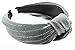Produktbild Damen Soft Velvet Abend Winter Breite 4cm Stirnband Alice Band Funkelnd Funkeln Pin Stripe Top Knoten (Silber)
