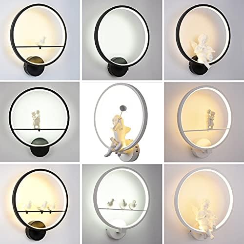 Wall Lamp Modern LED Wall Lamps Art Angel Bird Nordic Creative Wall Light for Living Room Bedroom Bedside Lighting Bracket Sconce Fixture (Corner Violin White Warm White)