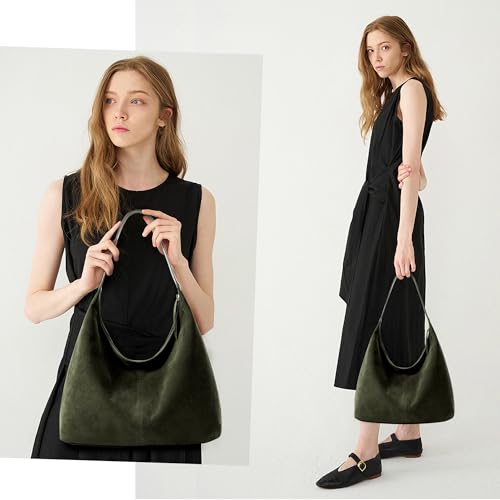Image of KALIDI Casual Tote Bag Vegan Leather Hobo Zipper Work Bag Weekender Shoulder for Women Shoulder Travel Purse