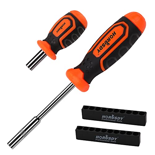 HORUSDY 2-Piece 1/4 Bit Driver Magnetic Screwdriver Bit Holder 190mm and 90mm Long Screwdriver Handle for Magnet Tip