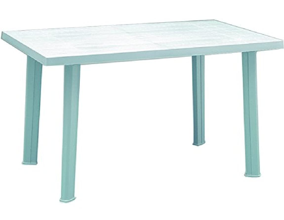 Progarden 9694350 VELO - Tavolo conponibile rettangolare, Polipropilene, Bianco, 126 x 76 x 72 cm