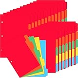 Chuangdi 120 Pcs/24 Sets Mini Binder Dividers with Tabs 5 Tab Dividers for 3 Ring Binders 5.5 x 8.5 Inches Mini Dividers Sets A5 Paper Dividers for 3 Ring Binders(Bright Color)