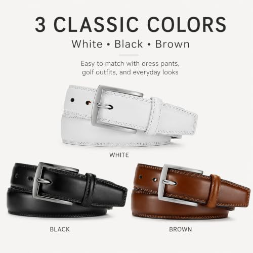 Image of DOOPAI Mens Dress Belt - Genuine Leather Dress Belts For Men,Casual Suit Jeans Belt-Single Prong Buckle black belt