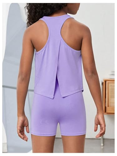 Image of BEAUDRM Girl's 2 Piece Workout Outfits Crop Top and Shorts Athletic Sets | Activewear Sets，Dance Sets，Tumbling Outfits，Hip Hop Dance Outfits，Cheer Practice Outfits for Girls
