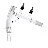 Summit Research Short Path Distillation Head 24mm. Curved Jacketed Apparatus with Vigreux. Distilling Unit with 24/40 Main and Discharge Ports. Made in USA