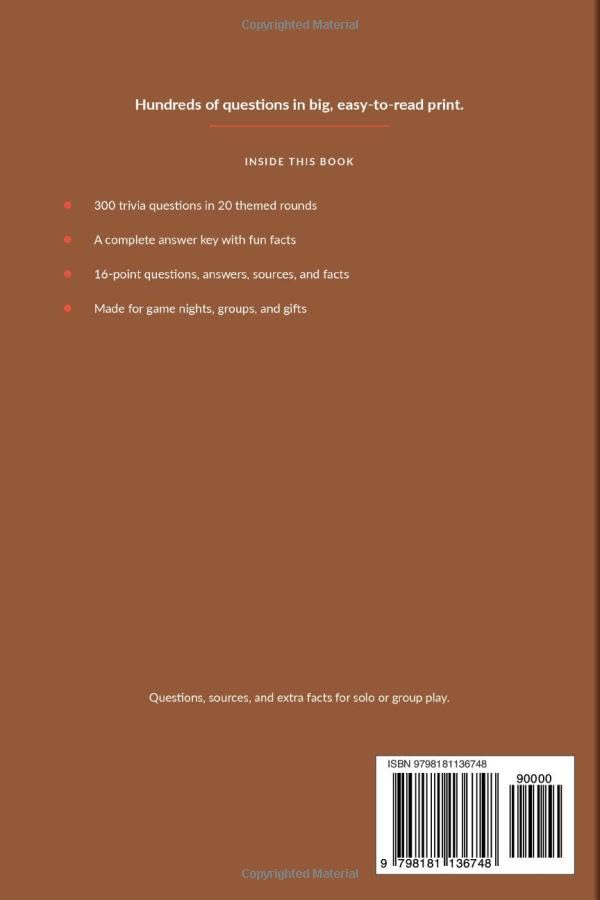 Classic Movies Trivia Book for Adults and Seniors, Volume 1: Large Print Quiz Questions for Film Fans, Nostalgia Lovers, and Movie Night Fun image 3