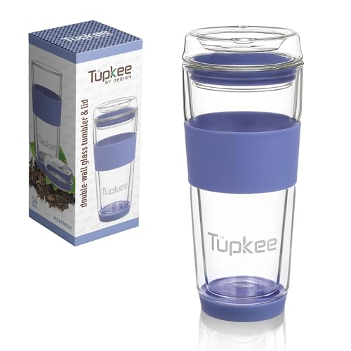 Tupkee Double Wall Glass Tumbler - 14-Ounce