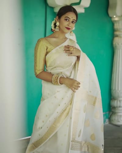 Image of Flosive Women's Cotton Saree With Blouse Piece