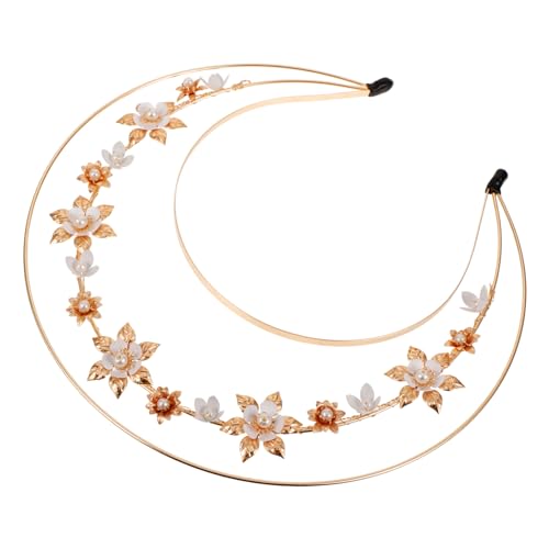 VALICLUD Coroa de flores de pérolas para mulheres diadema decorativa Lolita acessório de festa e cosplay design chique e único leve e confortável