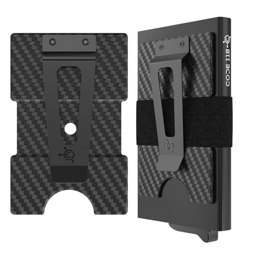 Image of CODE 118 Modular Backplate Cash Clip - Slim Minimalist Money Clip for Men - RFID Blocking Aluminum Modular Add-On, Wallet Accessory Expands Storage for Card & Cash, Wallet not Included (Carbon Fiber)