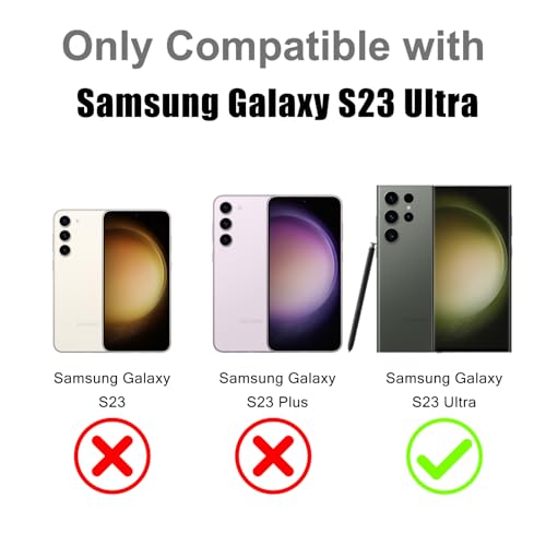 Image of Magnetic Case for Samsung Galaxy S23 Ultra [Compatible with Magsafe] [Bling Glitter Fluorescent Design] [1 Screen Protector] Slim Translucent Matte Case for Galaxy S23 Ultra 6.8 inch, Orange