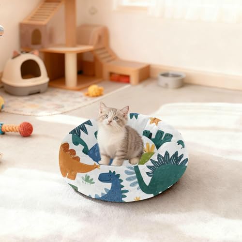 Coussin pour chat amovible lavable vert dinosaure de très petite taille M - 4