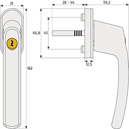 ABUS FG200 W SB Fenstergriff Set 8 Stück