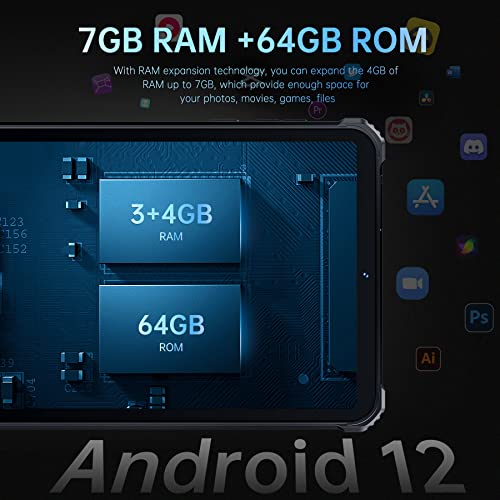 OUKITEL RT3 8-Zoll Outdoor Tablet mit 7GB RAM und 64GB Speicher