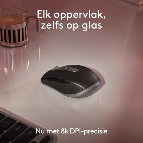 Logitech MX Anywhere 3S for Mac, compacte draadloze Bluetooth-muis, 8K DPI-tracking op elke ondergrond, Quiet Clicks, USB-C, draadloze muis voor MacBook Pro, Macbook Air, iMac, iPad - Lichtgrijs - Afbeelding 3