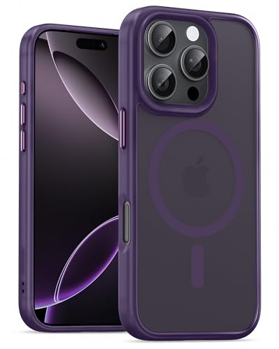 Image of UNBREAKcable Magnetic for iPhone 16 Pro Max Case 6.9-Inch, Compatible with MagSafe, Full Camera Protection, Built-in Magnetic Ring, Drop Protection Shockproof Slim Phone Cover - Dark Purple