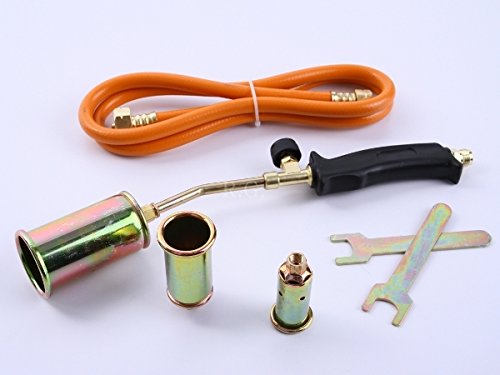 3tlg. Gasbrenner Abflammgerät Brenner Löten Gaslötgerät Dachbrenner + Adapter