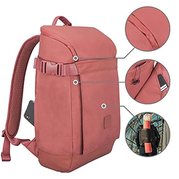Johnny Urban Mochila Mujer y Hombre Rojo LUCA Mochilas Hecho de Botellas de Plástico Reciclado - Bolso para Portátil 15.6 Pulgadas, Ocio, Viaje, Universidad, Yoga y Fitness - Exterior Impermeable