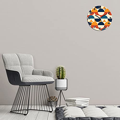 Horloge en verre moderne et durable avec impression de cercles rétro vintage - 5