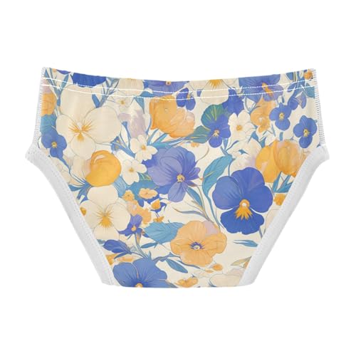 KLL The Garden Tricolor Pansy Flower Toddler Boys' Comfort Boxer Briefs Cute Children Panties2