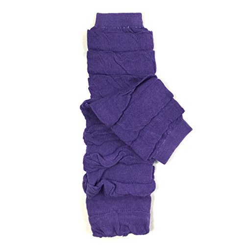 Wrapables Animals and Fun Colorful Baby Leg Warmers, Striped Ruching Purple