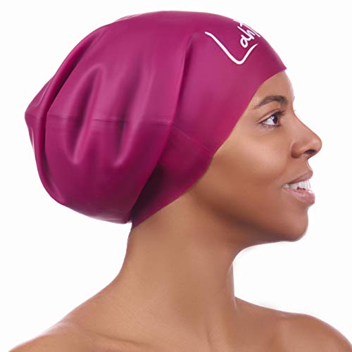 Long Hair Swim Cap - Swimming Caps For Women Men - Extra Large Swim Caps - Premium Waterproof Silicone Swim Cap - Dreadlocks - Suits Recreational Swimmers (Windsor Wine L) #TOP5