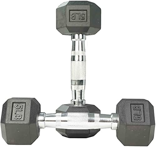 Miniatura 3 de Titan Fitness Rubber Hex Dumbbells with Chrome Handle